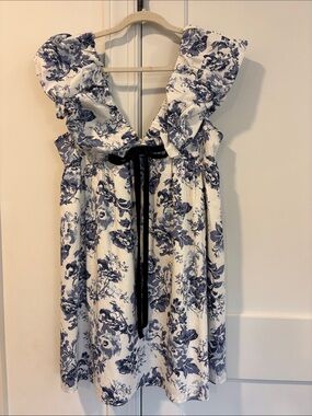 Antho OPT Blue Floral Ruffle Sundress